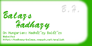 balazs hadhazy business card